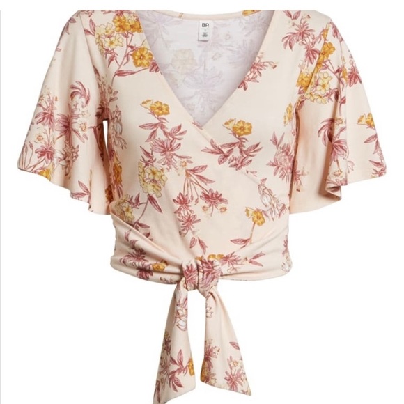 B.P. Nordstrom | Floral Wrap Crop Top | Sz Small - Picture 6 of 9